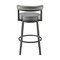 Armen Living Neura Swivel Counter or Bar Stool in Black Finish with Gray Faux Leather 840254333499 - alternate 4